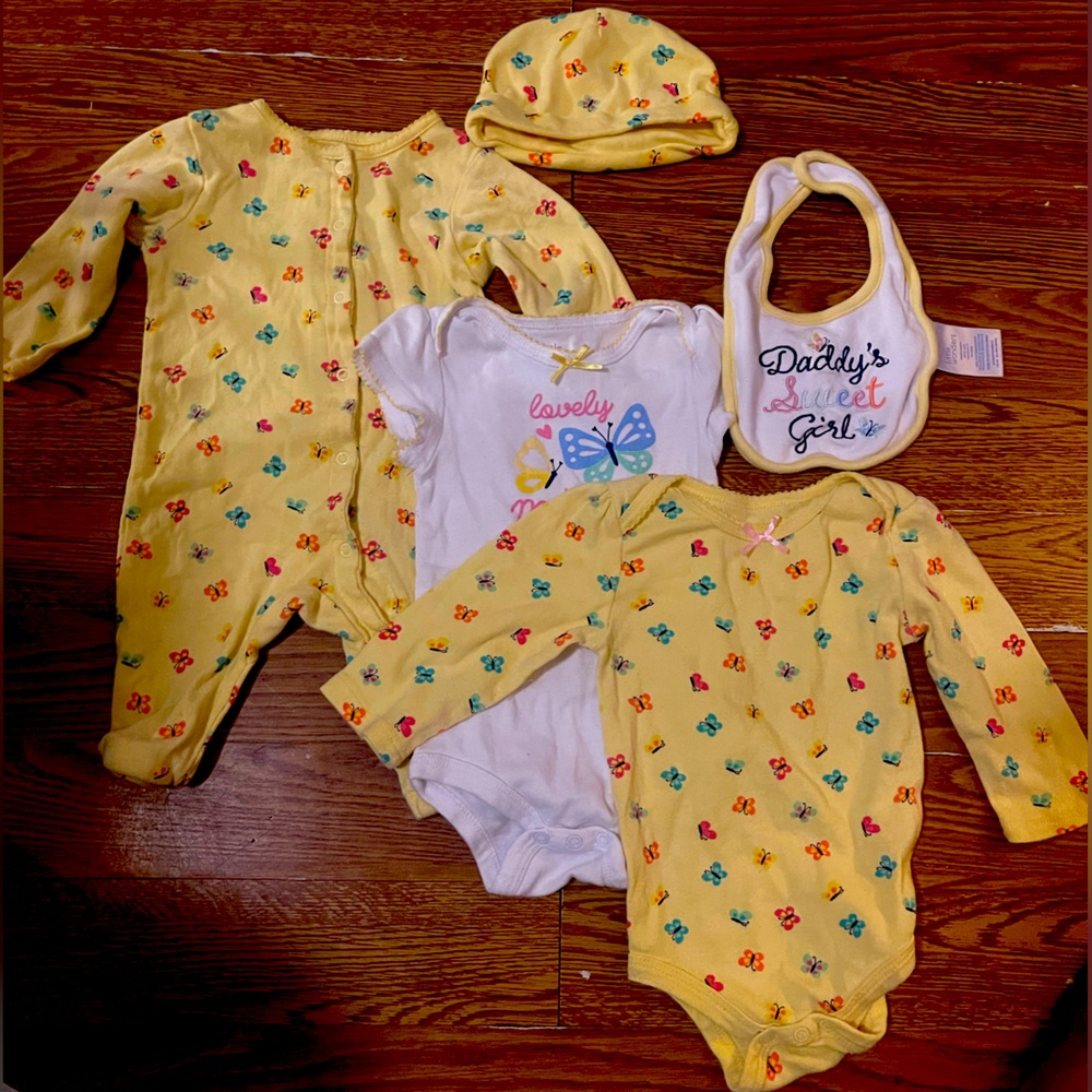 Baby Girls Butterfly Footless Sleeper and Onesie set